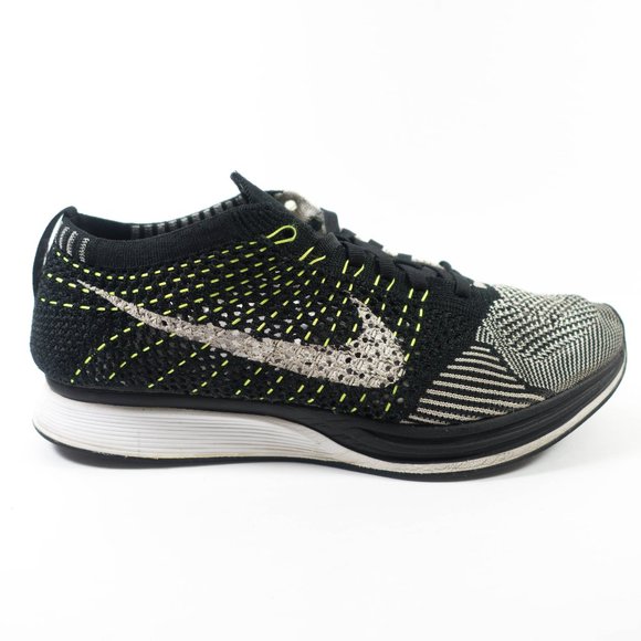Nike Flyknit Racer Running Shoes - Men's Size 7 - Black White - Picture 4 of 9